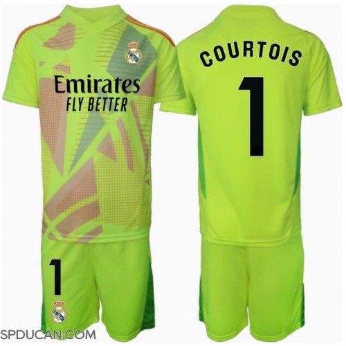 Dječji Nogometni Dres Real Madrid Thibaut Courtois #1 Golmanski Rezervni 2024-25 Kratak Rukav (+ Kratke hlače)